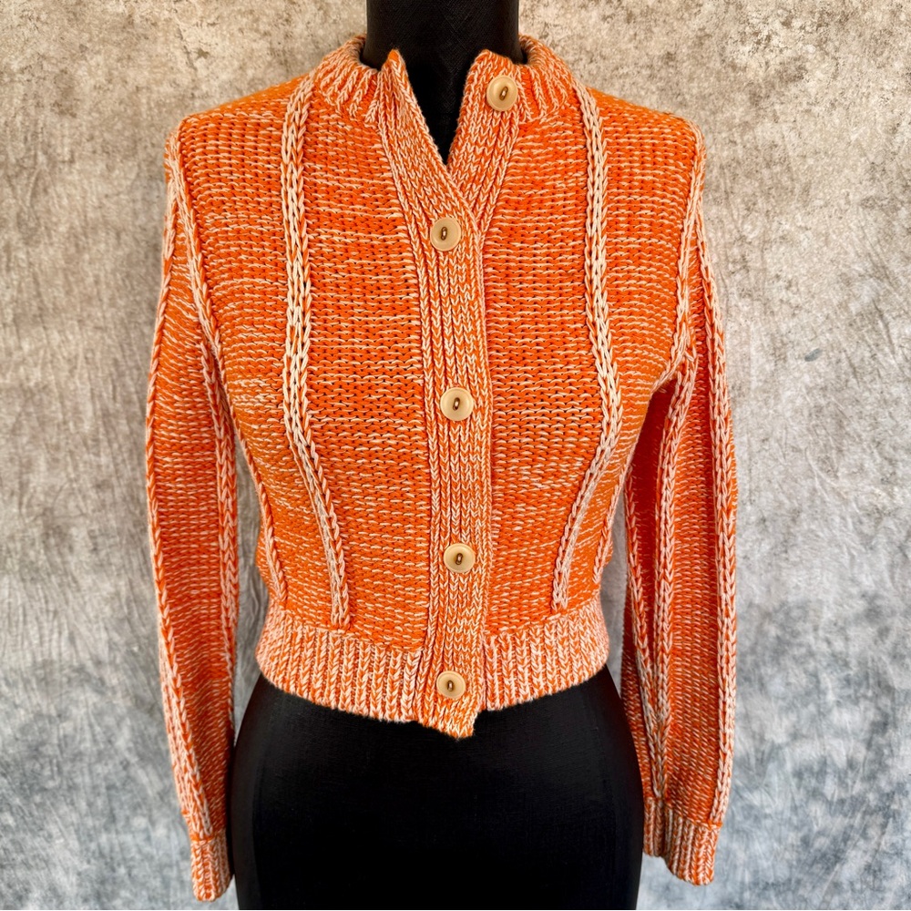 Re/Done Orange Cream Sweater 100% Cotton - Small